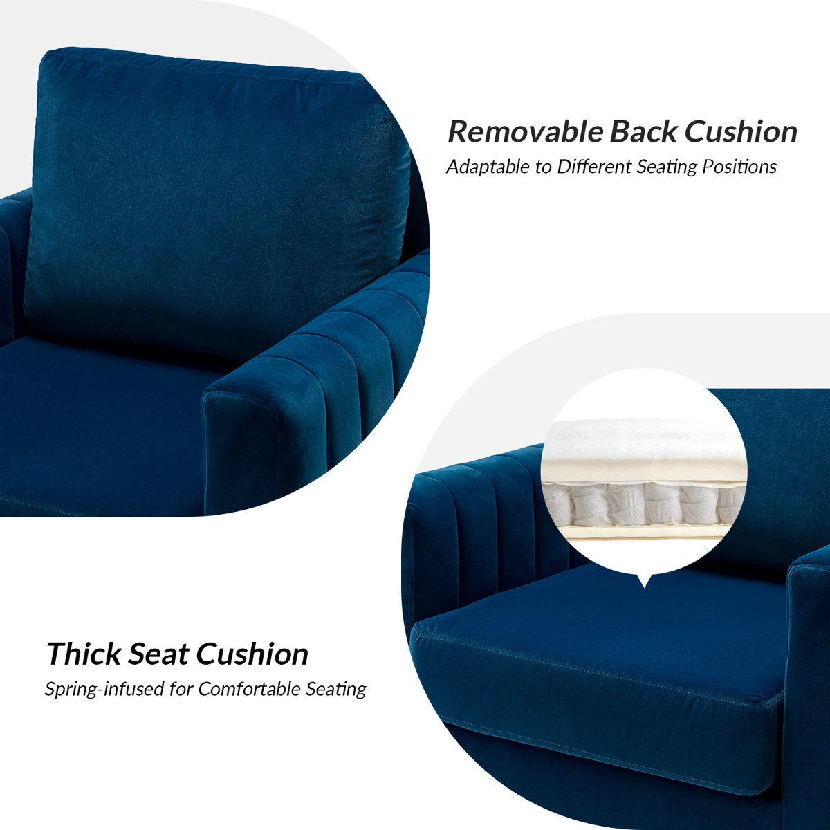 Cedarpoint Upholstered Velvet Tufted Club Chair